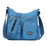 Crofta Multi-Pocket Waterproof Nylon Casual Bag Handbags for Women Travel College sea blue