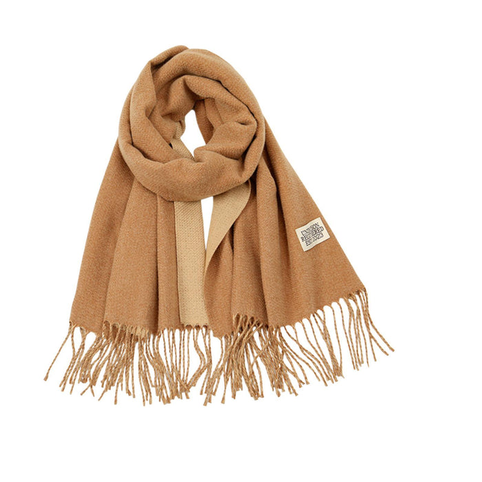 Crofta Pashmina Shawl Wrap Fashionable Long Winter Scarf for Bedroom Office Wedding Caramel