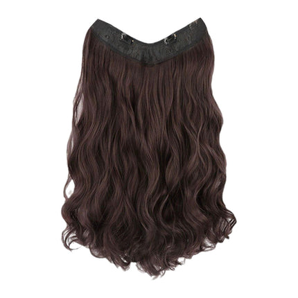 Crofta Wavy Curly Natural Soft Synthetic Hair Pieces 17.7" for Women Dates Concerts Dark Brown