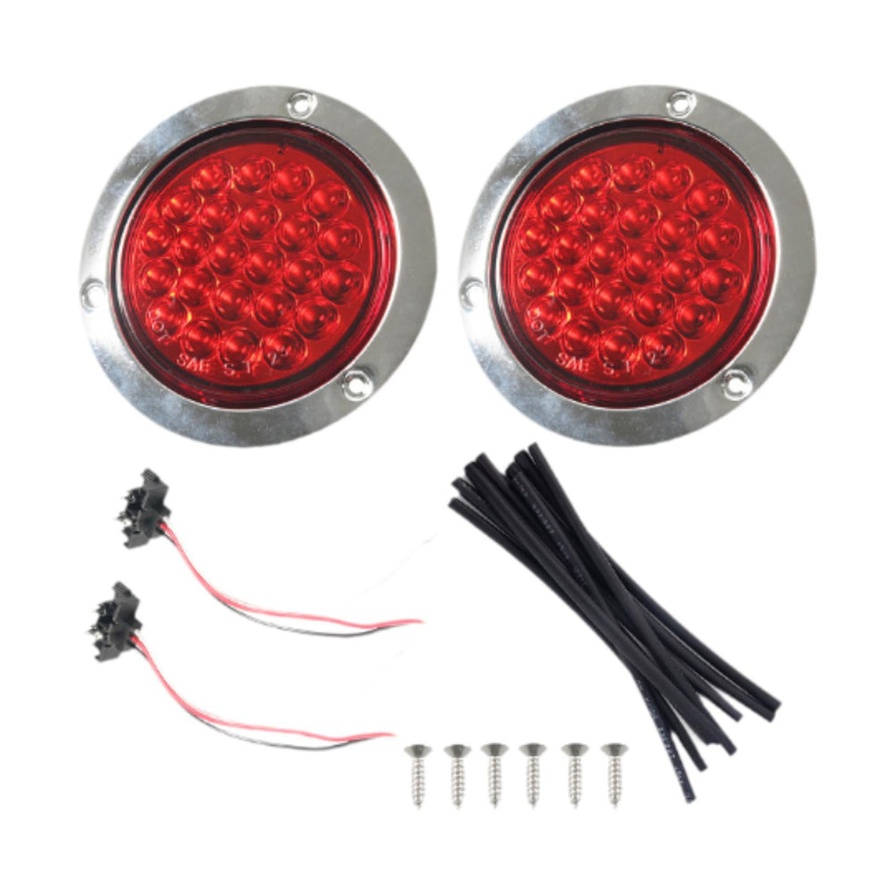 2x LED Trailer Tail Lights Replaces 12V 4.8W Premium Round Stop Brake Lights