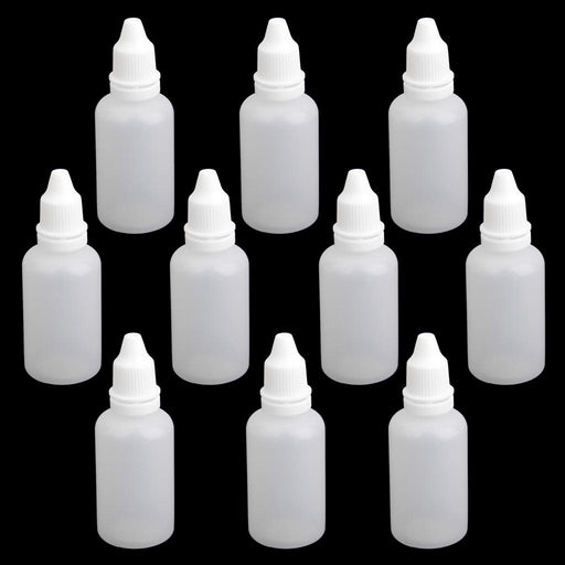 Crofta 10pcs 30ml Empty Plastic Squeezable Dropper Bottles for Eye Drops Lab Liquid