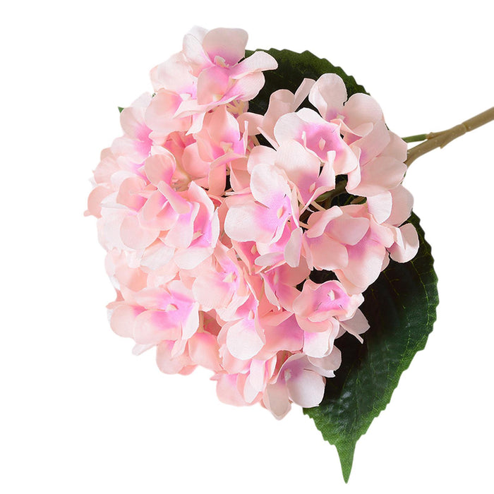 Crofta 17.7inch Silk Cloth Fake Hydrangea Flower Floral Arrangement for Restaurants White Pink