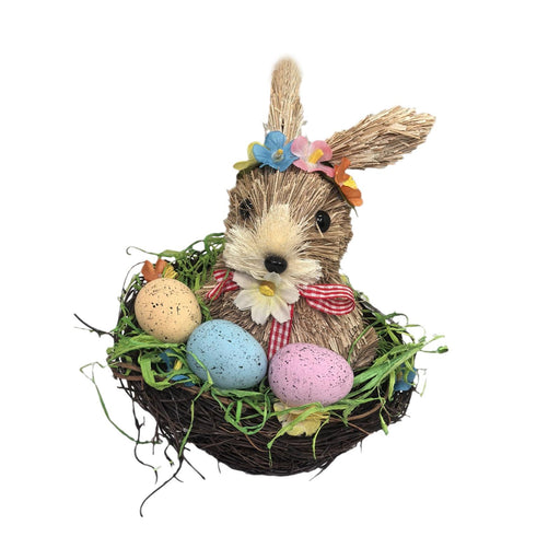 Crofta Woven Easter Rabbit Basket Rabbit Eggs Candy Basket for Outdoor Outside Room