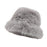 Crofta Womens Fisherman Hat Fashion Soft Warm Casual Faux Fur Hat for Hiking Travel Gray