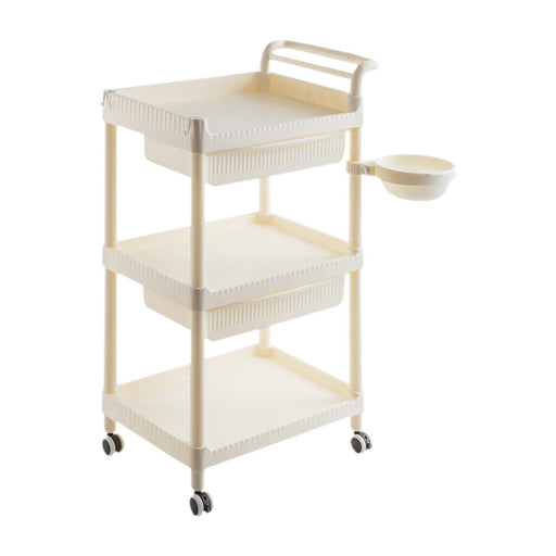 Crofta 3 Tier Rolling Storage Organizer Rolling Cart for Dressing Room Dorm Kitchen 2 drawer