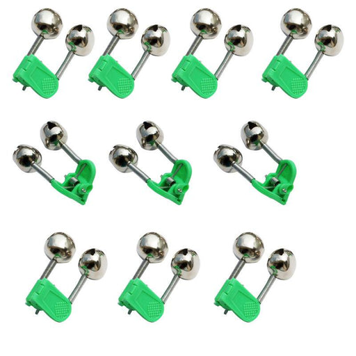 Crofta 10 Pcs Rod Clamp Sea Fishing Tip Bite Lure Alarm Twin Bell Ring