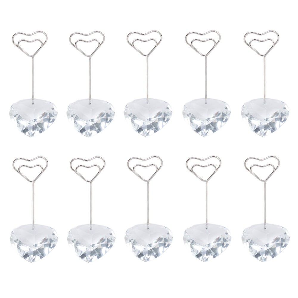 Crofta 10pcs Heart Shape Place Card Holder Wedding Party Favor