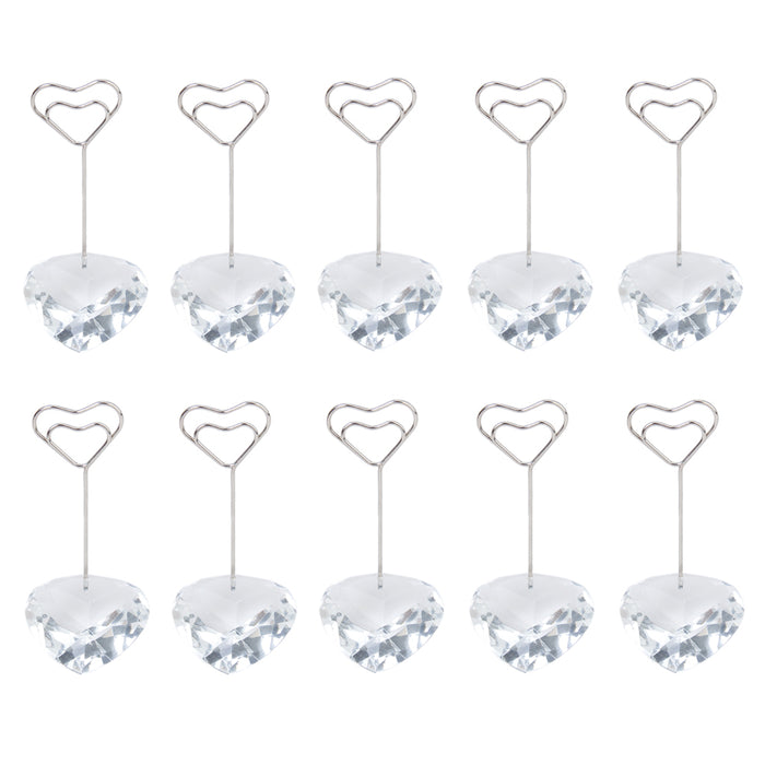 Crofta 10pcs Heart Shape Place Card Holder Wedding Party Favor