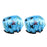 2 Pieces Waterproof Reusable Shower Cap Bath Hat for Women Lady Light Blue