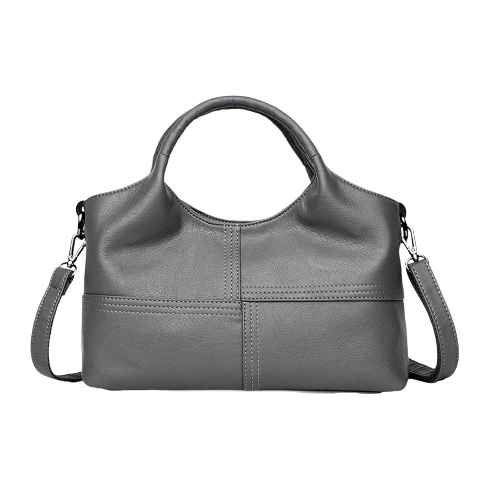 Crofta Top Handle Bag for Women Mom Gift Satchel Portable Soft Travel Purse Handbag Gray