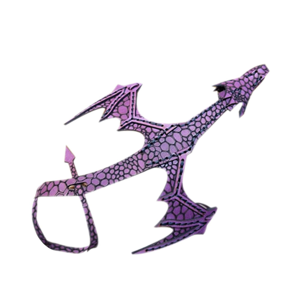 Crofta PU Leather Hand Dragon Bracelet Snug Fit Gothic Bracelet Dress up Adjustable Purple