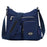 Crofta Multi-Pocket Waterproof Nylon Casual Bag Handbags for Women Travel College navy blue