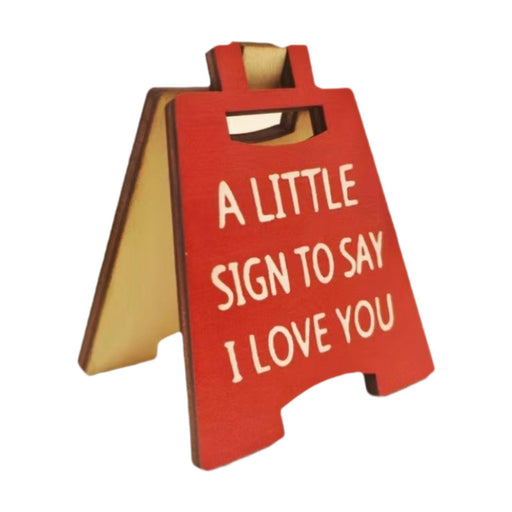 Crofta Wood i Love You Sign Valentine Day Gift 2.2x2.7inch for Him and Her Romantic