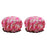 2 Pieces Waterproof Reusable Shower Cap Bath Hat for Women Lady Red