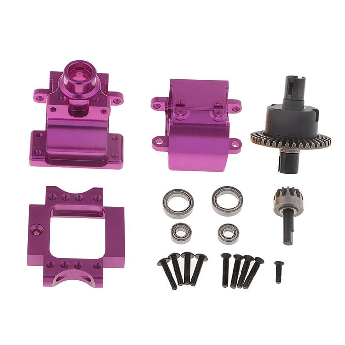 Crofta 1/set Aluminum Alloy Front Rear Gearbox Assembly for HSP 1/10 RC Car Purple