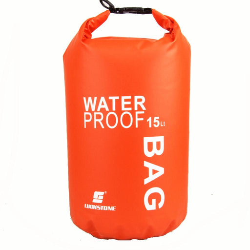 Crofta 15L Waterproof Dry Bag Pouch for Camping Boating Fishing Rafting Orange