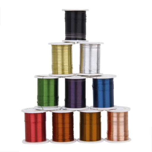 Crofta 10 Rolls Mixed Color Copper Wire Beading Thread String Cord 0.3mm DIY Jewellery Making