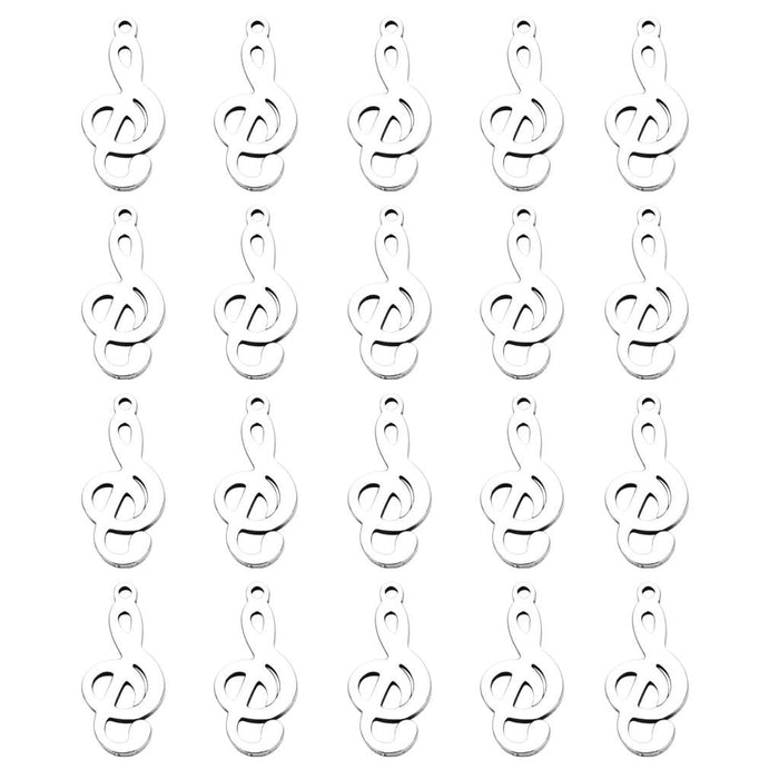 20 Pieces Stainless Steel Music Note Charms Musical Notation Symbol Pendants Jewelry Making Findings for Necklace Earring Bracelets DIY Crafts