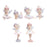 Crofta 6x Dancing Girl Figurines Miniature Ornaments Creative Trendy Toys