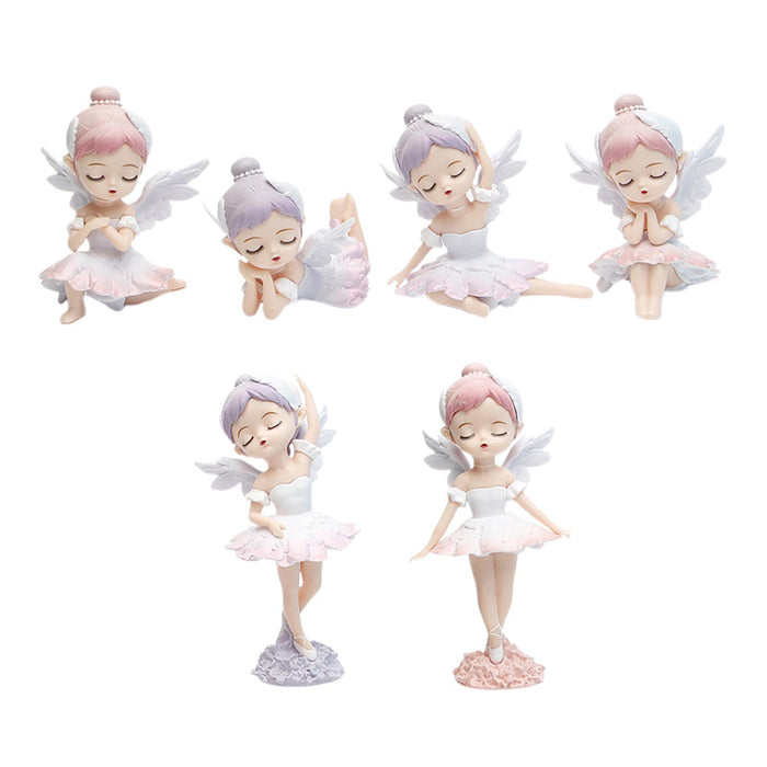 Crofta 6x Dancing Girl Figurines Miniature Ornaments Creative Trendy Toys