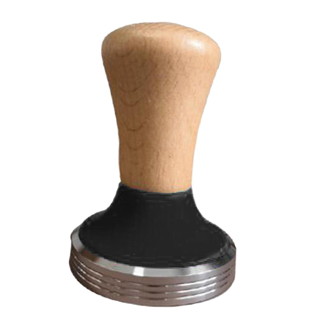 Crofta Stainless Steel Coffee Tamper Wooden Handle Coffee Leveler Bean Press Tool BLACK