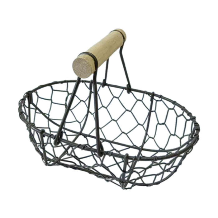 Crofta Wire Egg Basket Retro Rustic Iron Storage Basket for Farmhouse Tabletop Home Coffee