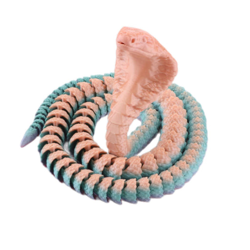 Crofta 3D Printed Snake Toy DIY Flexible Tricks Gags Unique Kid Gifts Animal Model pink 60cm