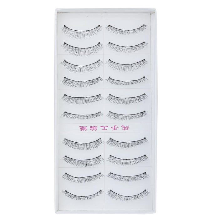 Crofta 10 Pairs Black Sparse False Eyelashes Eye Lashes Extension Make up