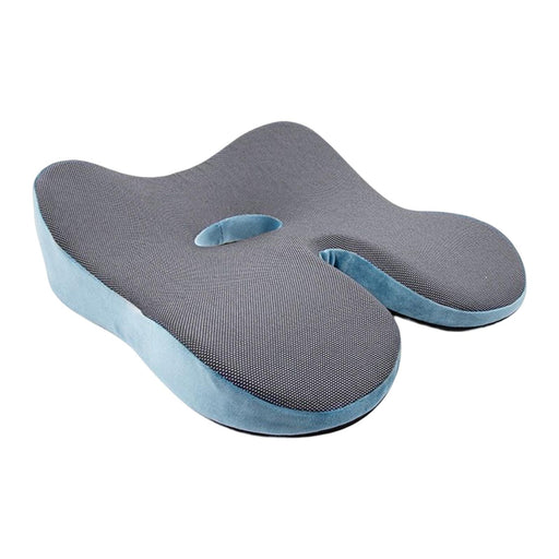 Breathable Memory Foam Seat Cushion U Shape Seat Cushion Contoured Corrector Lake Blue