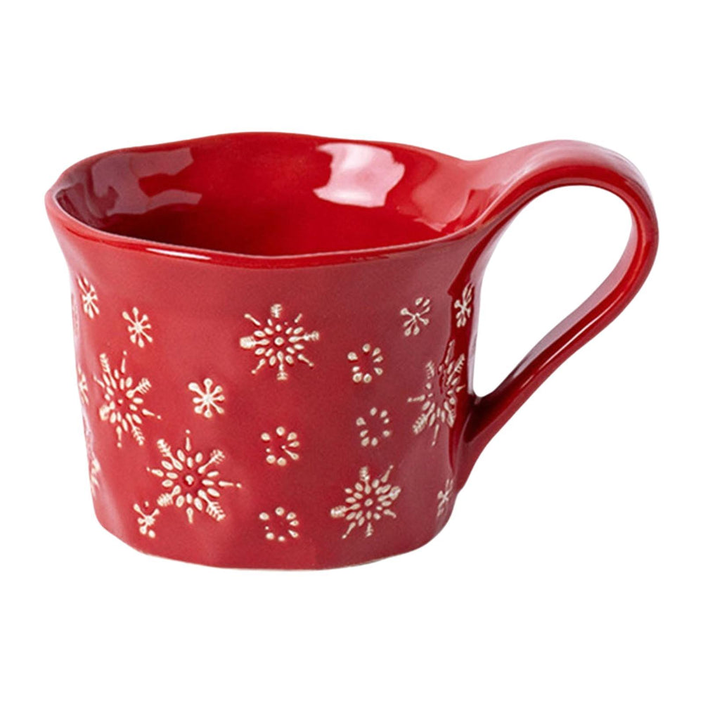 1PC Christmas Dinnerware Round Ceramic for Any Special Occasion Indoor Party Red Mug