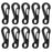 Crofta 10pcs Black Hanging Buckle Carabiner Clip Snap Spring Hook Keychain Keyring